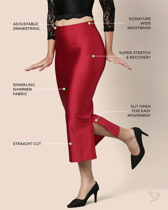 Saree Shapewear Petticoat for Women- Red