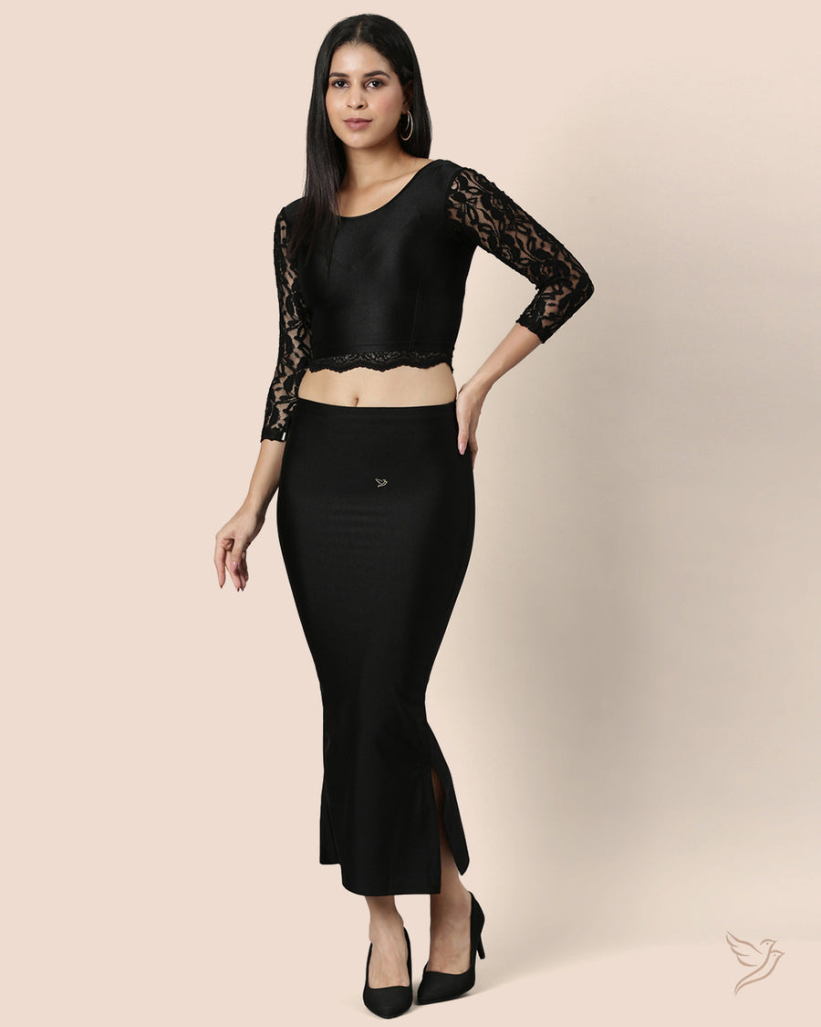 Saree Shapewear Petticoat for Women- Black
