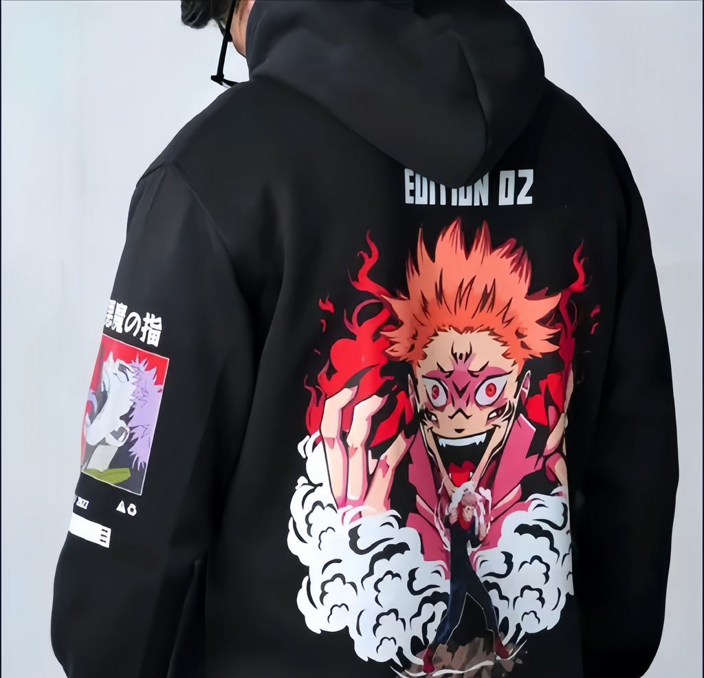 Anime Graphic Fleece Hoodie – Edition 02
