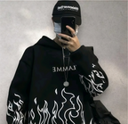 FLAMME Black Flame Graphic Hoodie