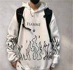 FLAMME Black Flame Graphic Hoodie