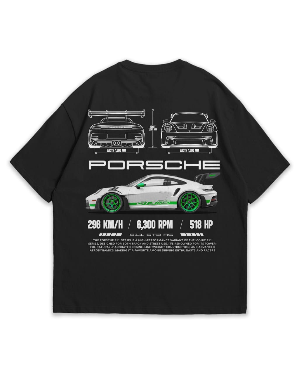Porsche GT3 Oversized T-Shirt – Premium Cotton Streetwear