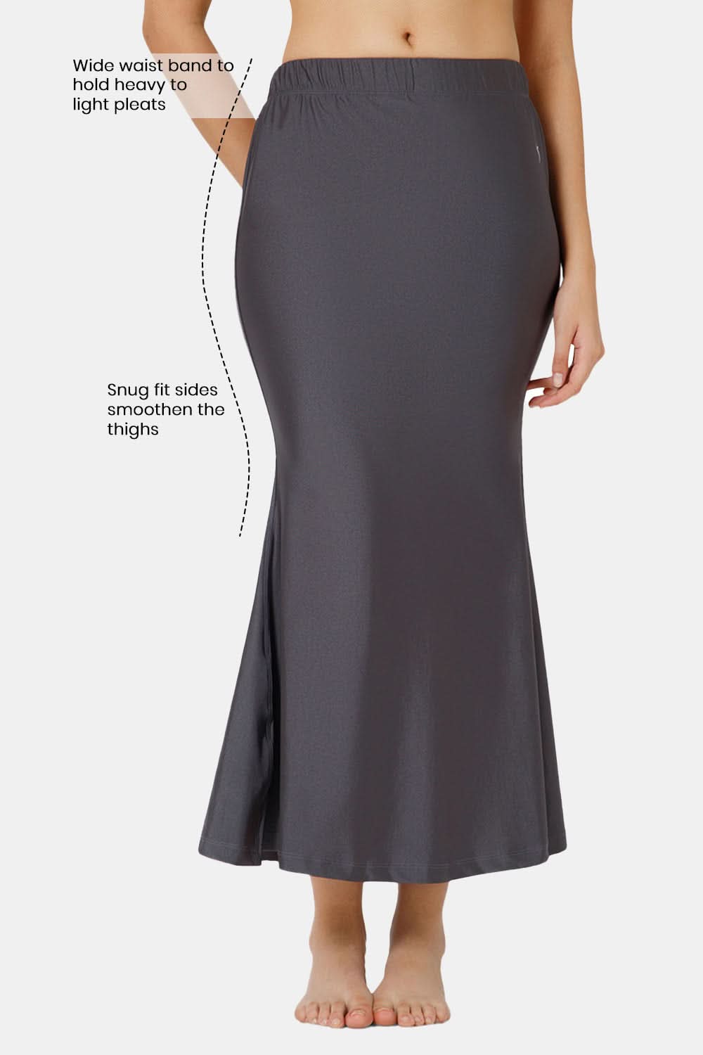 Saree Shapewear Petticoat for Women- Grey