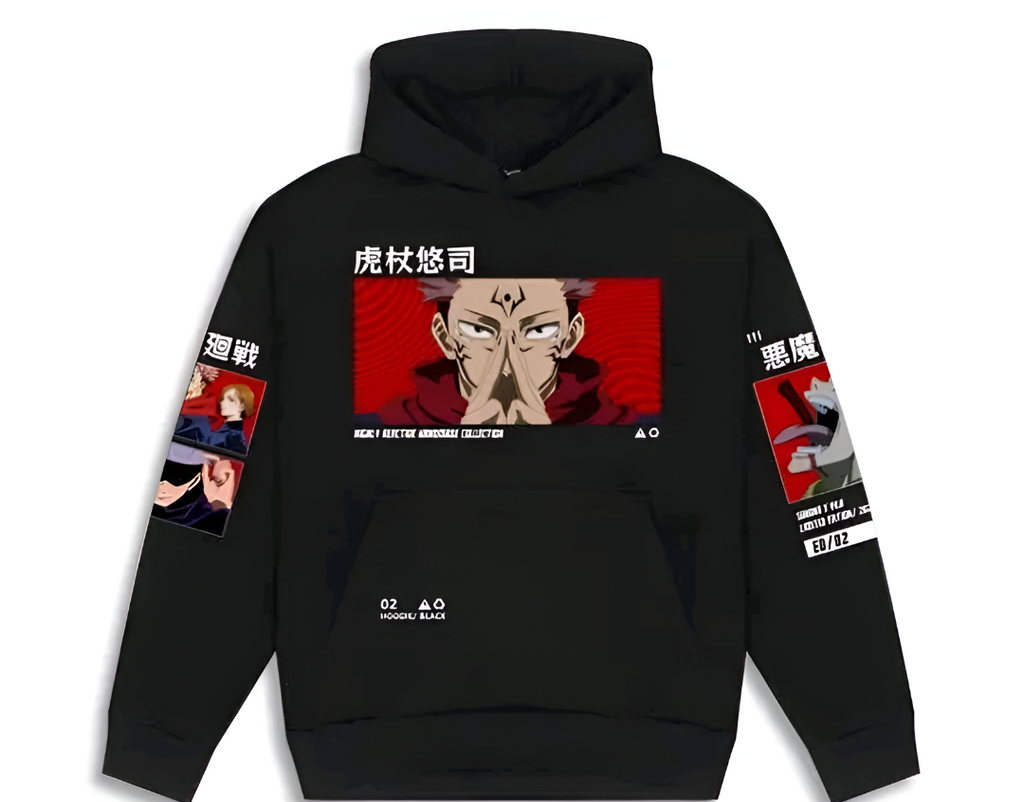 Anime Graphic Fleece Hoodie – Edition 02