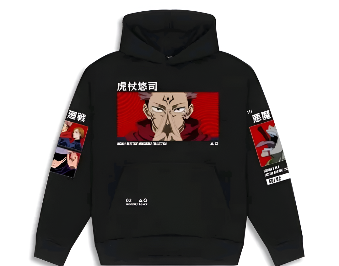 Anime Graphic Fleece Hoodie – Edition 02