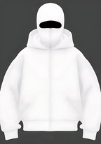 Solid Cotton Blend Balaclava Hoodie with Zip Closure
