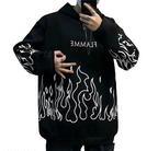 FLAMME Black Flame Graphic Hoodie