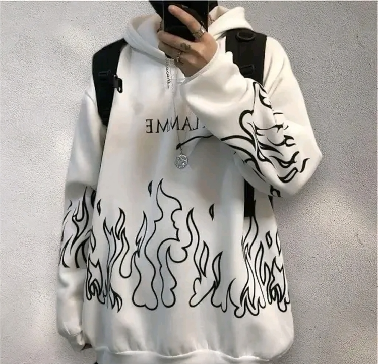 FLAMME Black Flame Graphic Hoodie