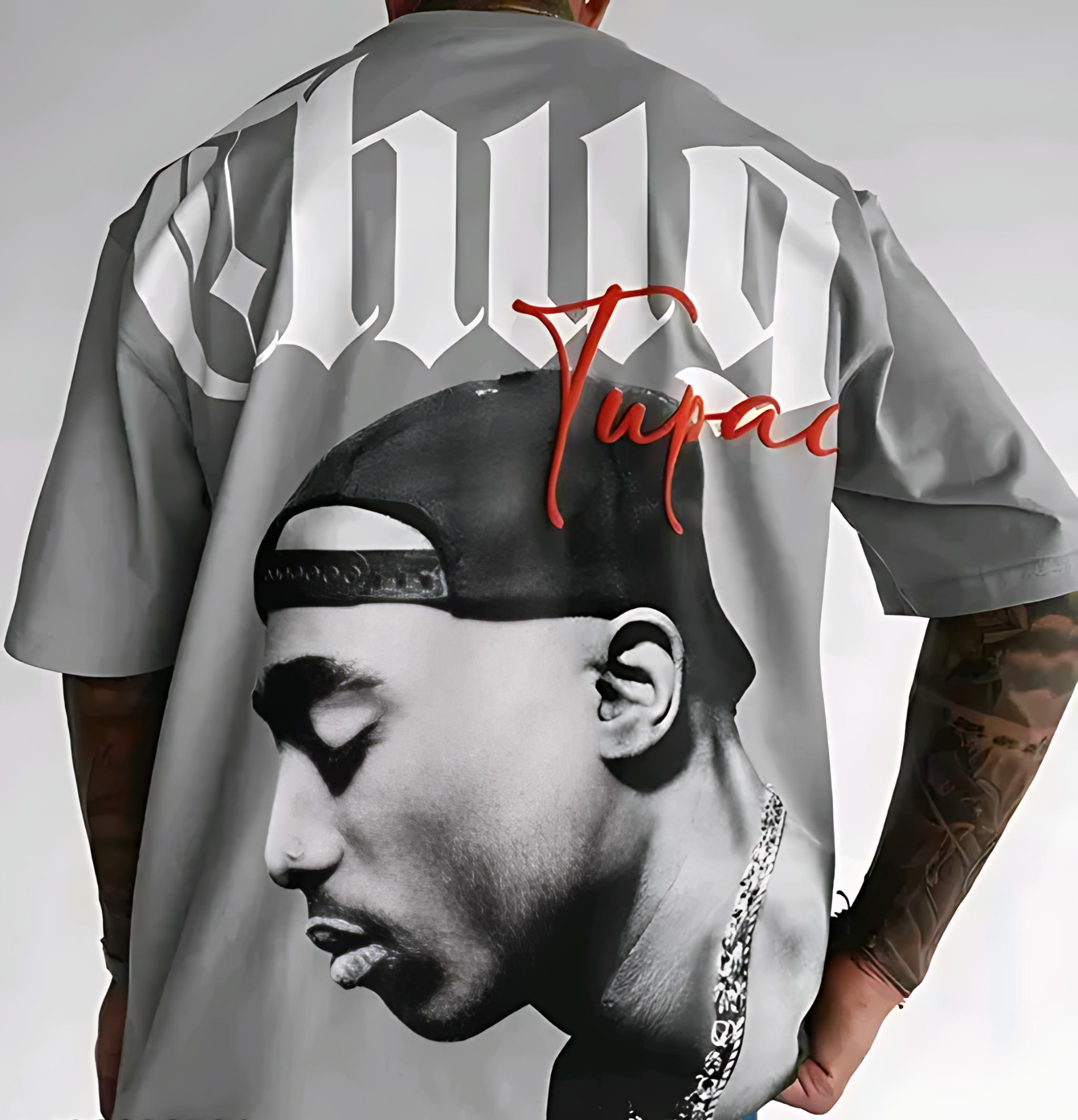 Tupac Thug Life Oversized Graphic T-Shirt