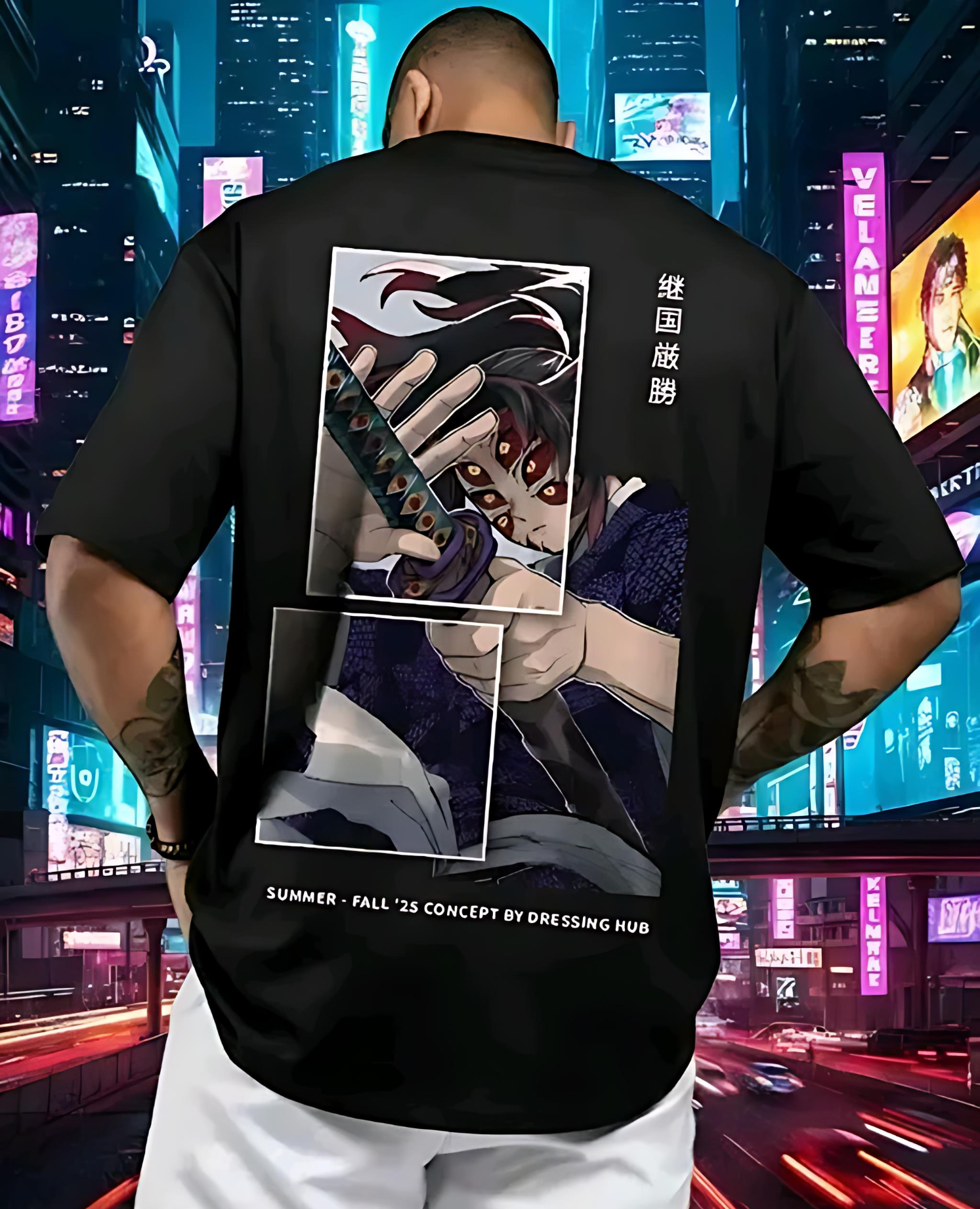 Demon Slayer 'Kokushibo' Oversized Graphic Tee