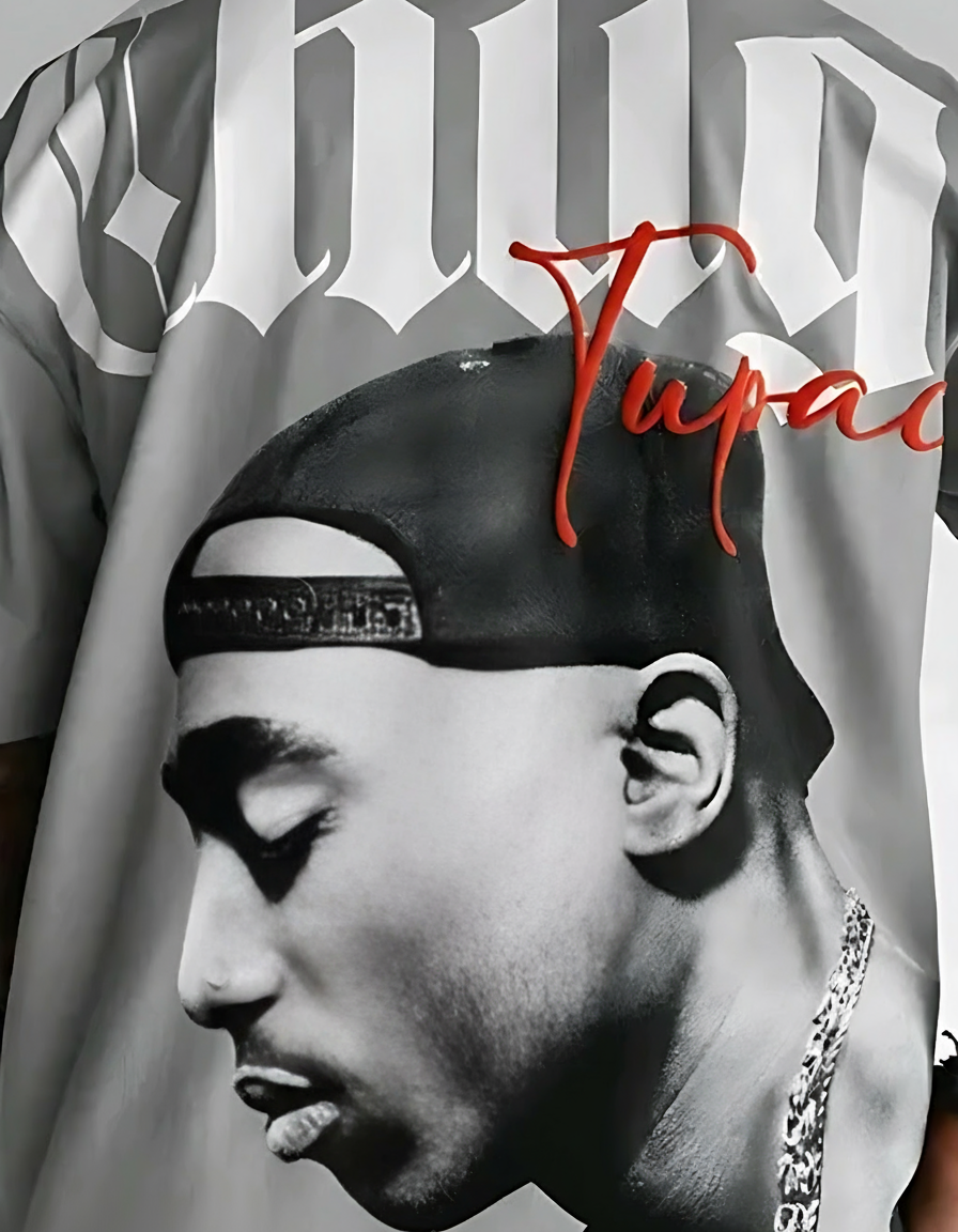 Tupac Thug Life Oversized Graphic T-Shirt